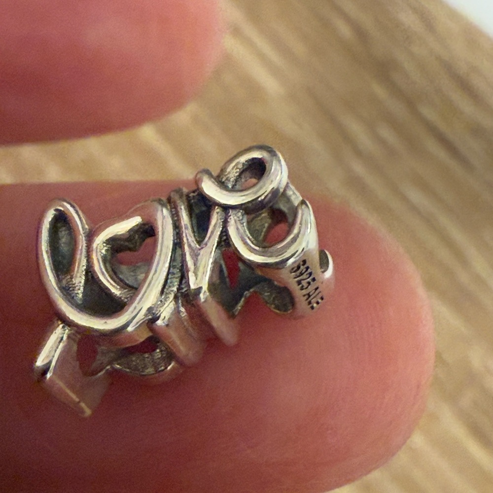 Silver Love Script Ring - image 6